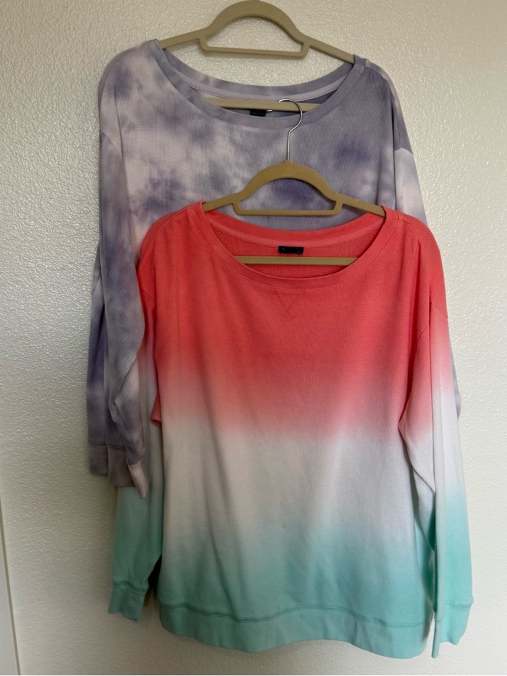 Coral to Mint Ombre & Purple Pullovers